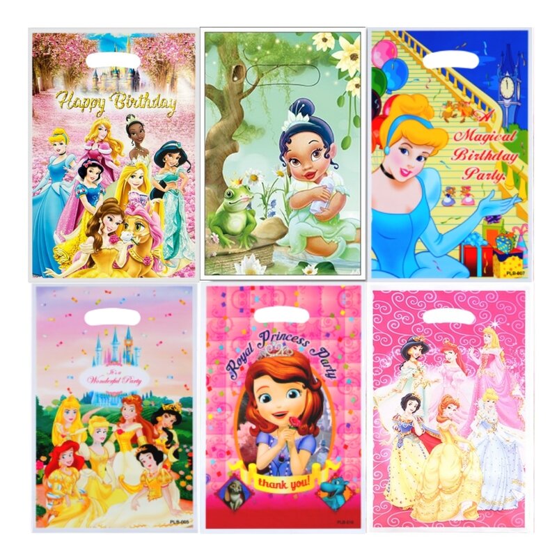 Disney Princess Baby Shower bolsas de regalo de recuerdo, Blancanieves, dulces, asas, botín, tema de princesa, decoración de fiesta de cumpleaños