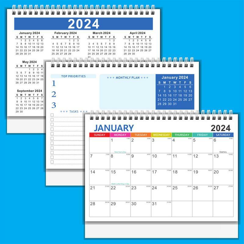 Table Top Decor Desk Calendar 2024 Standing Desktop Calendar-2024 Calendars Office Home Desk Decoration