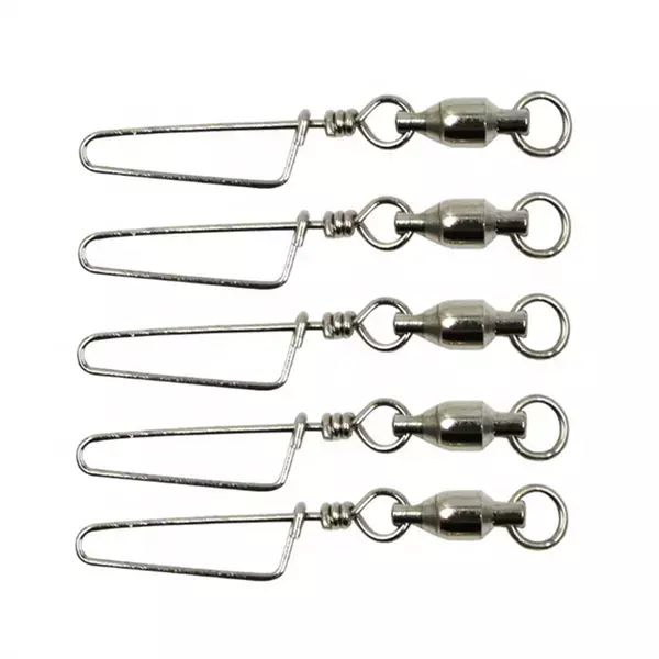 15pcs 10# Bearing Swivel with Coastlock Snap Strong Welded Ring Fishing Swivels Assortment for Saltwater Fishing Swivels