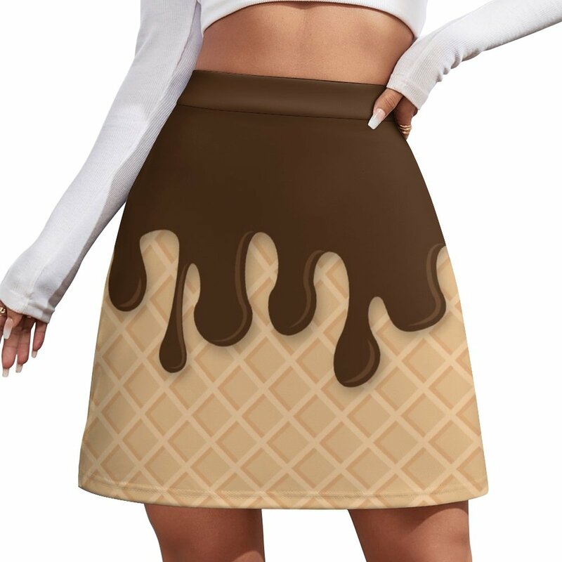Miss Sundae-Mini jupe pour femmes, motif chocolat, vintage des années 90, vêtements kawaii, été