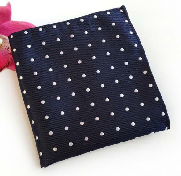 Klassisches blaues Schwarz 25cm * 25cm farbige Punkte Taschen tücher für Mann Party Business Office Hochzeits geschenk Zubehör Taschen Quadrat