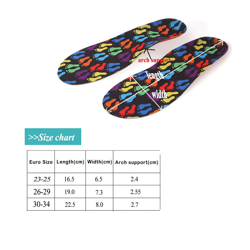 Ortoluckland Children Sneakers Orthopedic Insoles For Tired Flatfoot Toddler Kid Sandal Insert Template Care Orthotic Pads