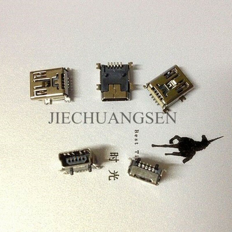 Micro USB de hierro de alta calidad, conector hembra SMT de 5 pines, MINI usb