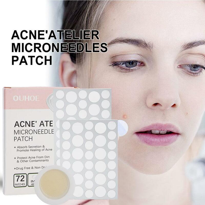 Parche Invisible D1O1 para eliminación de acné, microagujas para tratamiento de granos, corrector, pegatinas para puntos faciales, 72 unidades