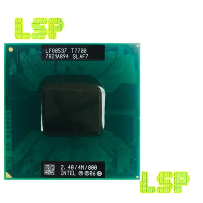 Процессор Intel Core 2 Duo T7700 для ноутбука, процессор для ноутбука PGA 478, ЦП кэш/2,4 ГГц/800, двухъядерный