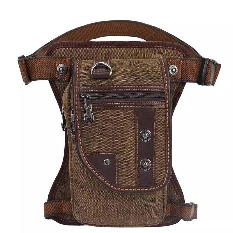 Men's Canvas Drop Leg Bag Waist Thigh Fanny Pack Belt Travel Messenger Shoulder Bag Male Multi-purpose Motorcycle Bags