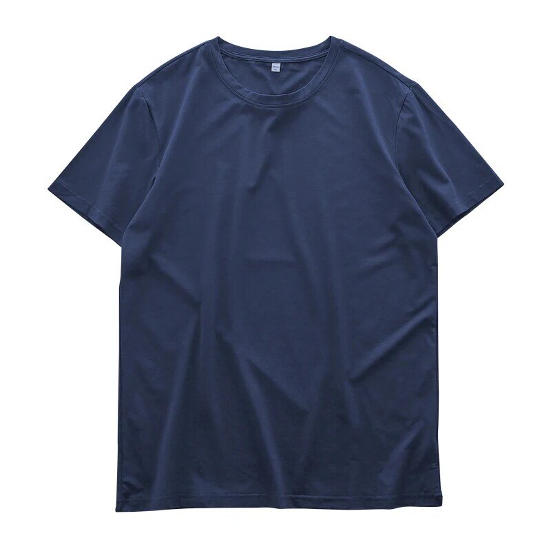 Dukeen Summer Thin Ice Silk T-Shirt for Men Crew Neck Short Sleeve Casual Soft Fitness Tops Plain Modal Cotton Oversized Tees
