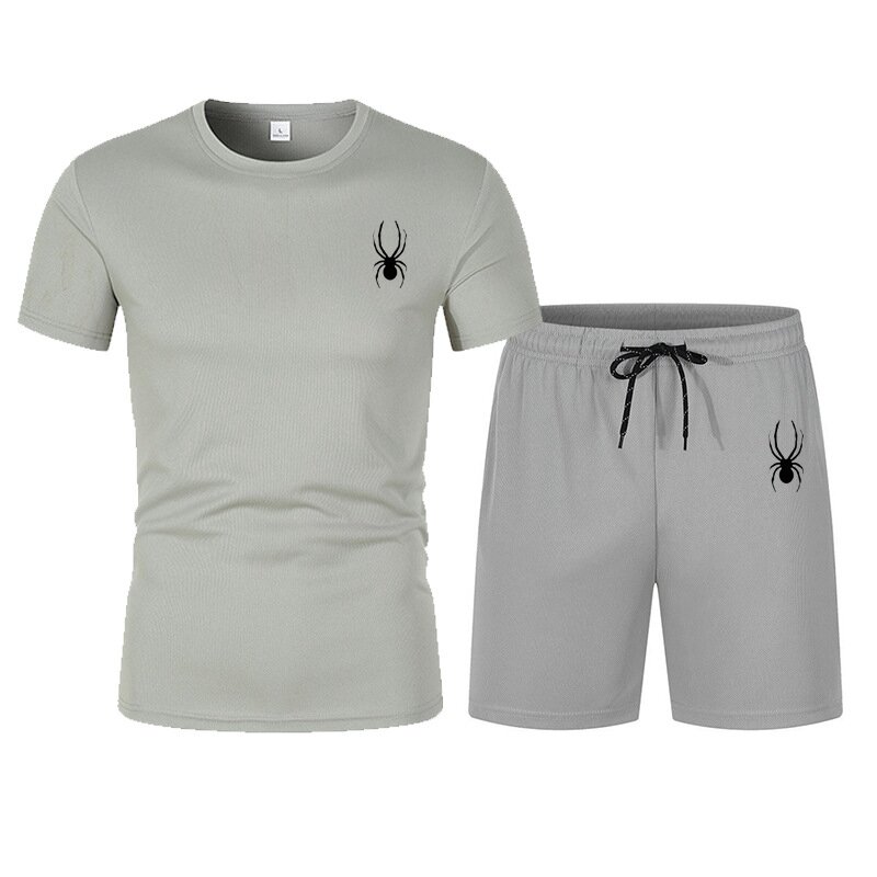 Nowa odzież męska Letni strój sportowy Wygodne, oddychające siatkowe zestawy do biegania Jogging Fitness Dres Męska koszulka treningowa