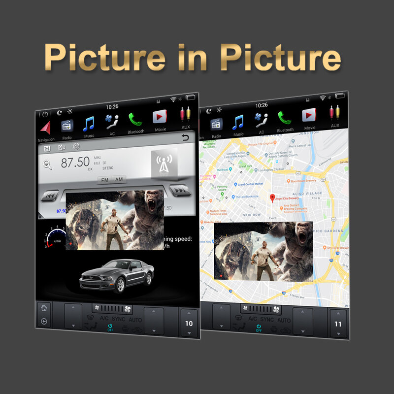 Navigazione GPS per Auto Android 10.4 "schermo verticale Tesla Style per JEEP Grand Cherokee 2014-2021 Auto Radio Stereo Multimedia