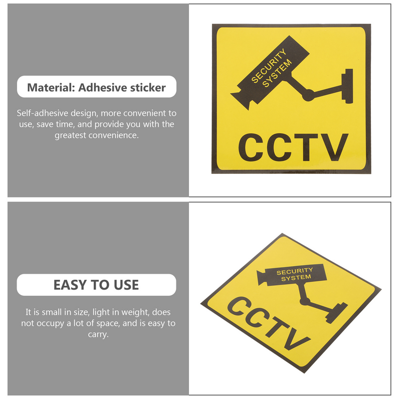 Cámara de vídeo adhesiva de advertencia, 10 piezas
