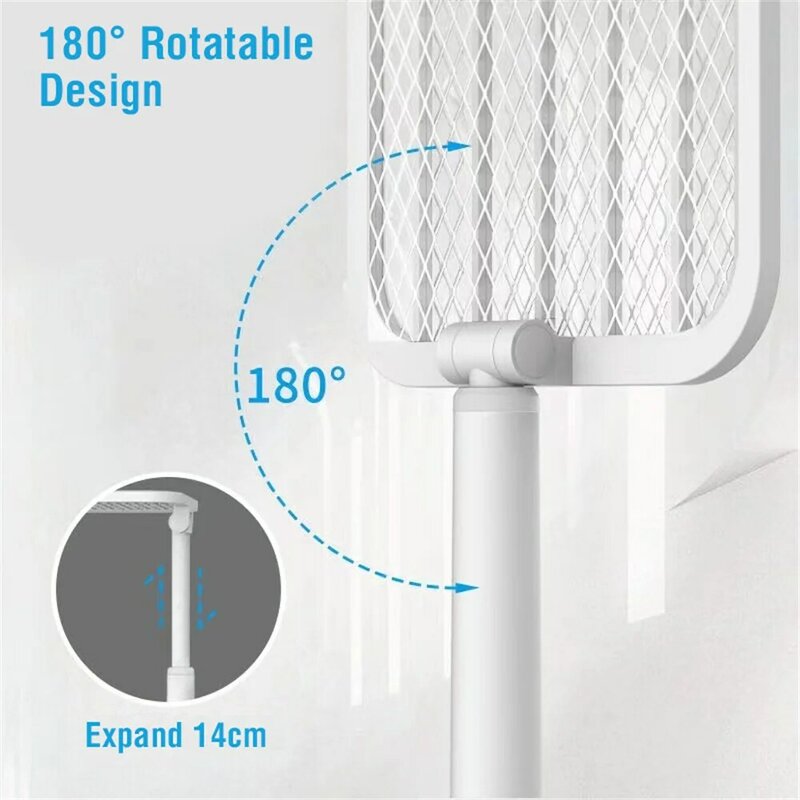 Telescopic Extendable Folding Electric Mosquito Swatter Battery USB Charging Mosquito Killer Lamp Summer Fly Swatter Bug Zappers