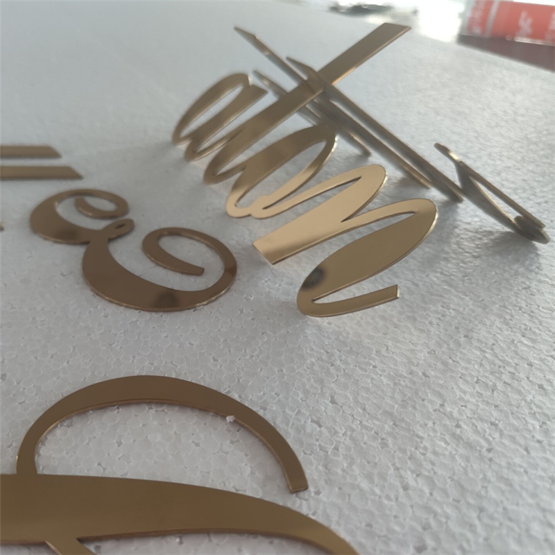 Customized Cut out 5mm thick gold stainless steel letters, rose gold color black titanium solid letters shop signs company logos