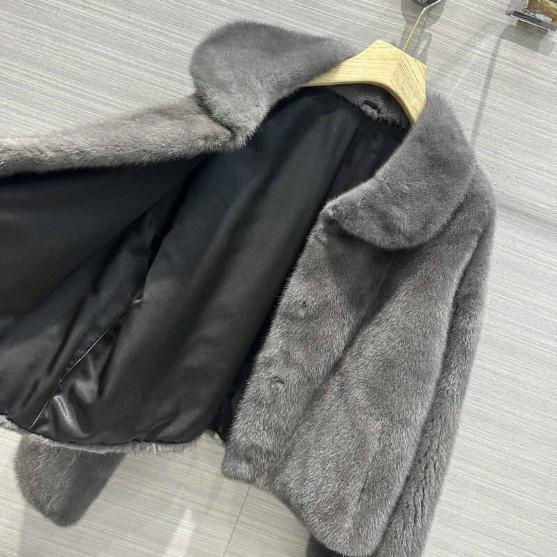 라운드 넥 짧은 버전 재킷, 순수 수제 공예, 캐주얼 패션, 2024 가을, 신상 1010