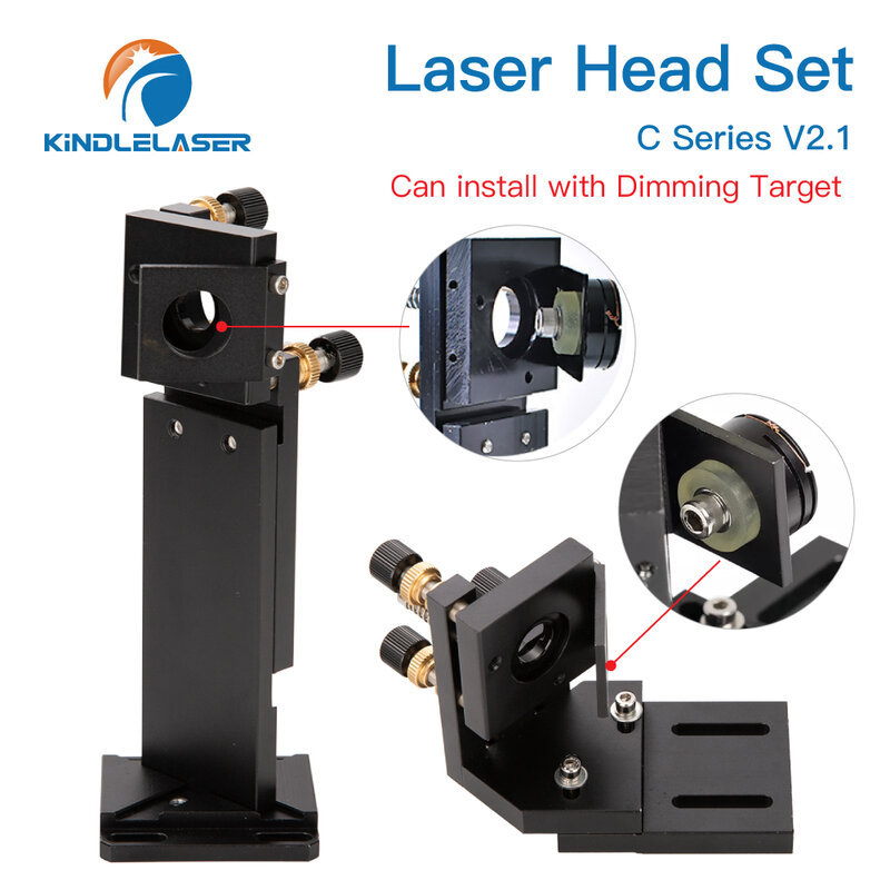Kindle laser co2 laser kopf set linse d18 fl2.5 d20fl50.8/38,1/63.5mm integrative halterung dia25 spiegel für lasers chneide maschine