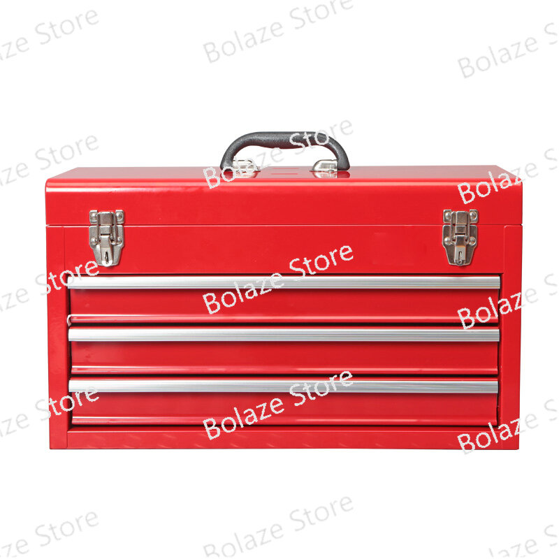 صندوق أدوات محمول متعدد الوظائف ، مجموعة منزلية ، صندوق تخزين أدوات مركبة ، درج مزدوج الطبقة ، أداة إصلاح