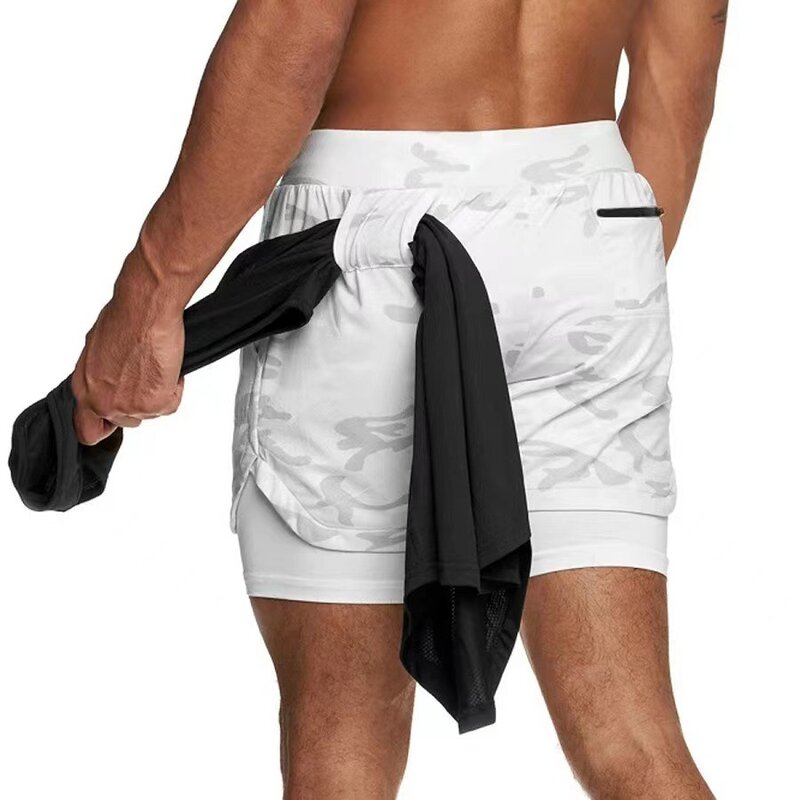 Celana pendek lari pria celana pendek olahraga musim panas Anime Jujutsu kassen celana pendek latihan 2 In 1 celana pendek olahraga kebugaran Gym pria