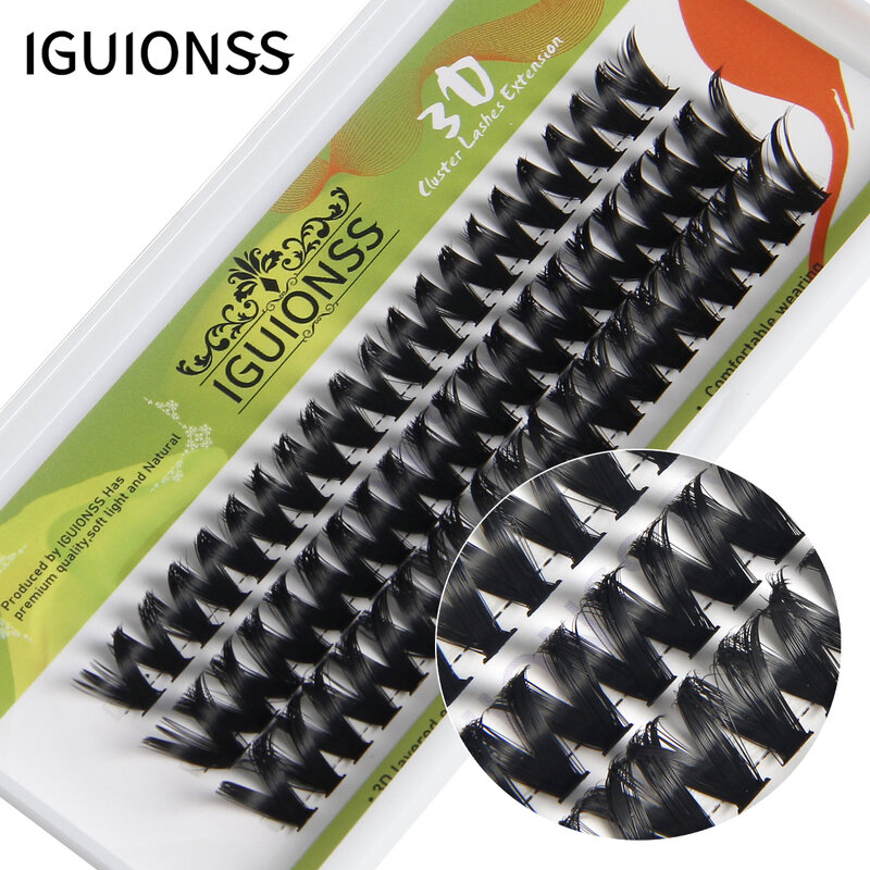Ресницы Накладные IGUIONSS сегментированные для самостоятельного наращивания, натуральные индивидуальные инструменты для макияжа, мягкие и натуральные простые в эксплуатации ресницы