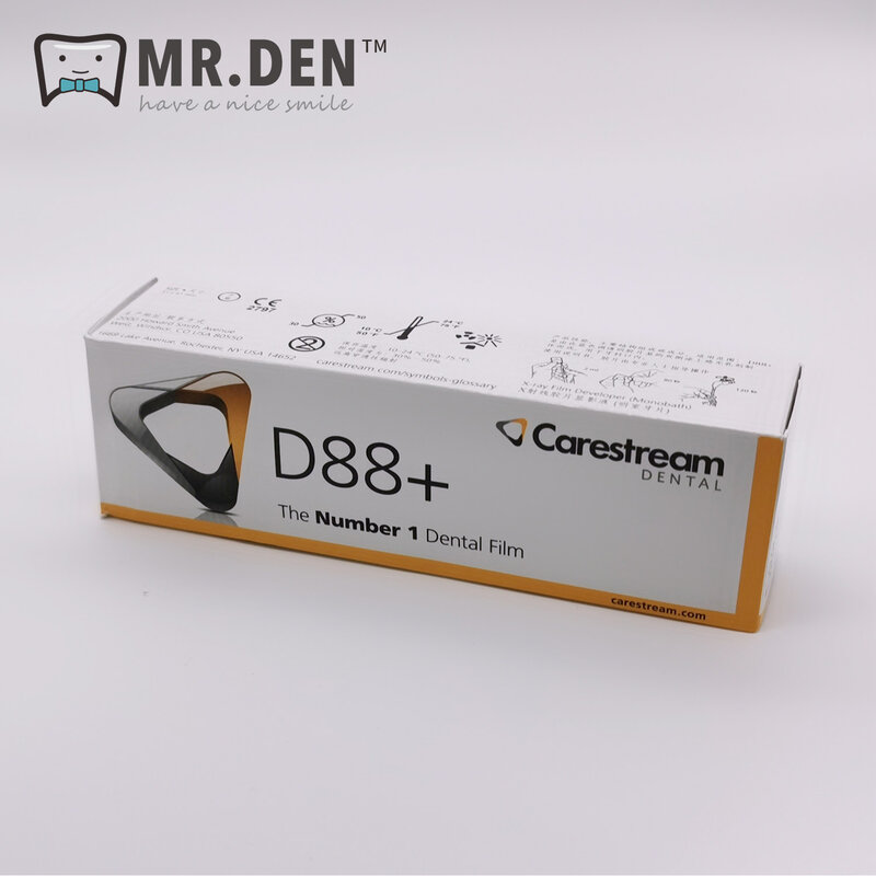 MR. DEN-película Intraoral de buena calidad para clínica Dental, sistema radiográfico Dental, Kodak D88 Carestream, 100 unids/lote por caja