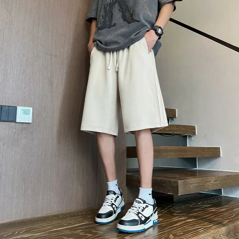 Nowe szorty Y2K Mężczyźni Street Vintage Luźna moda Haftowane szorty Mężczyzna 2024 Letnie spodnie dresowe z wysokim stanem Koreańska odzież uliczna
