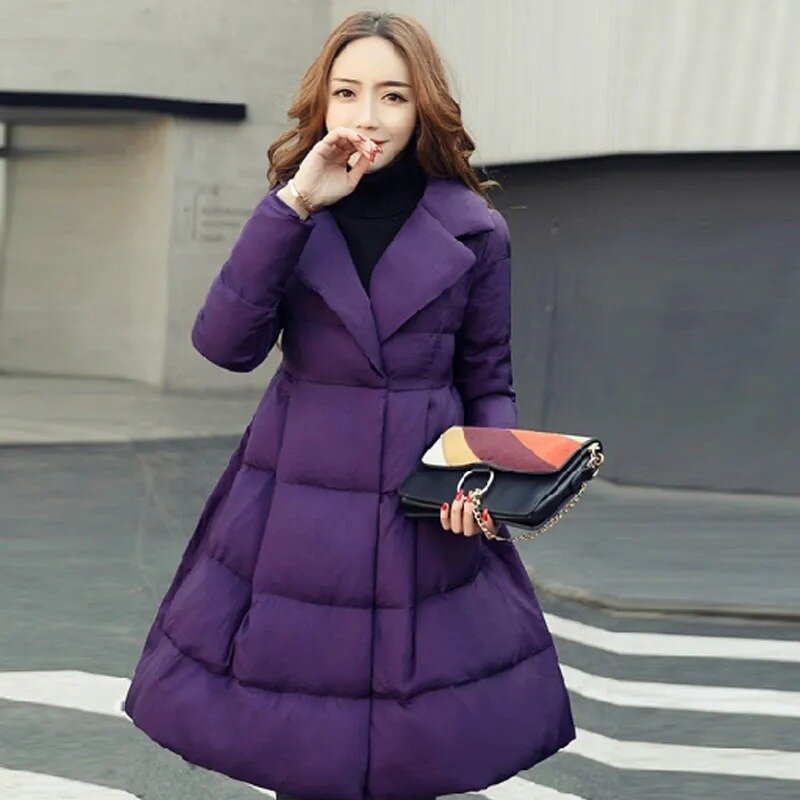 เสื้อคลุมกันหนาวตัวยาวบุขนเป็ดสำหรับผู้หญิงเสื้อคลุมกันหิมะ MODE Korea หนาเสื้อแจ็คเก็ตขนเป็ดสำหรับฤดูหนาวใหม่2023