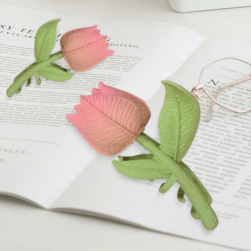 Plancha de pelo exquisita de 1 A 10 piezas, agarre fuerte, producto para la cabeza, diseño de flor de tulipán
