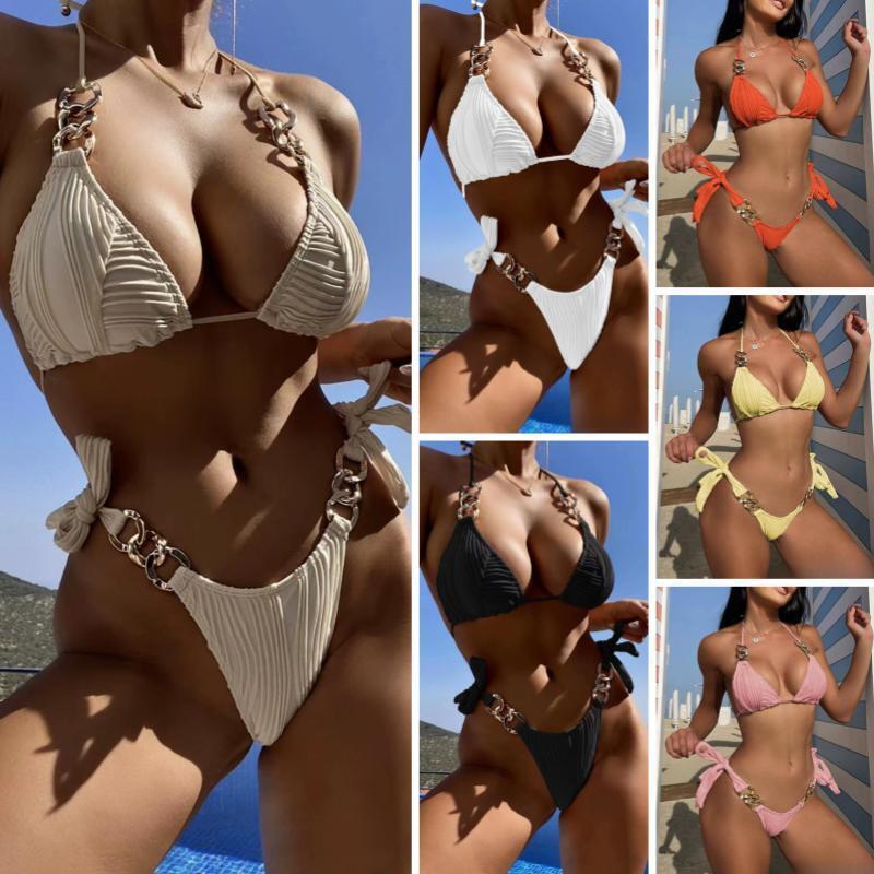 Maillot de bain bikini taille basse pour femme, ensemble bikini, maillot de bain, tendance, mini, sexy, 2023