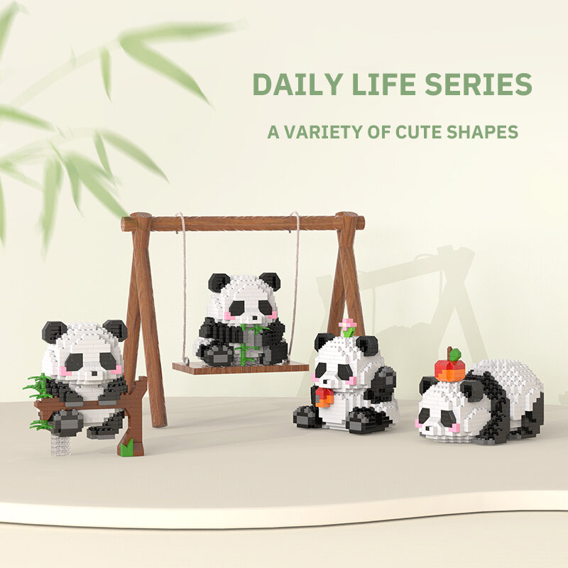 Creativo DIY Assemable Animal Cute MINI Chinese Style Animal Panda Building Block Educational Boy Toys For Children Model Bricks