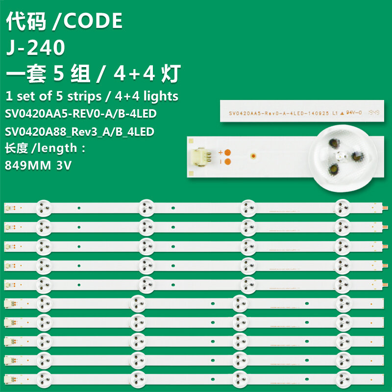 Tira de luz aplicable a Panasonic TX-42AS500E, 42A400B, 42LRU70, TH-42LRU70, SV0420AA5