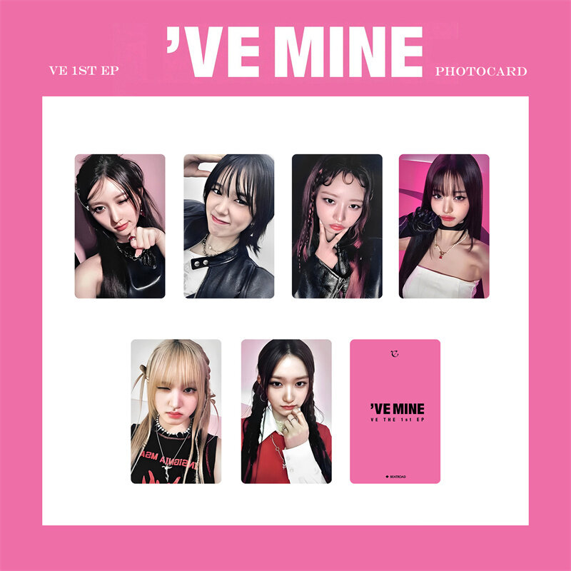 6pcs/set KPOP IVE -1st EP I'VE MINE LOMO Card Wonyoung Glasses Round LIZ Rei Leeseo Yuji Album Collection Photo Card Postcard