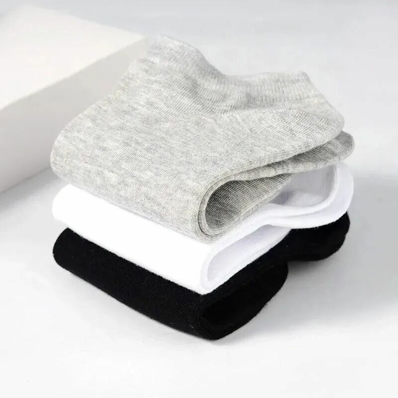 Calcetines náuticos de poliéster para hombre, medias suaves de negocios, color negro, blanco y gris, para verano, nuevo estilo