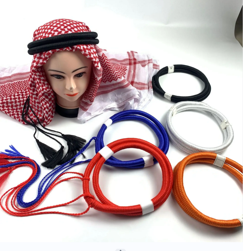 Bambini e adulti nappa codino testa nera cerchio saudita arabo uomini fascia Dubai articolo ebraico Kufi foulard berretto da preghiera islamico turbante