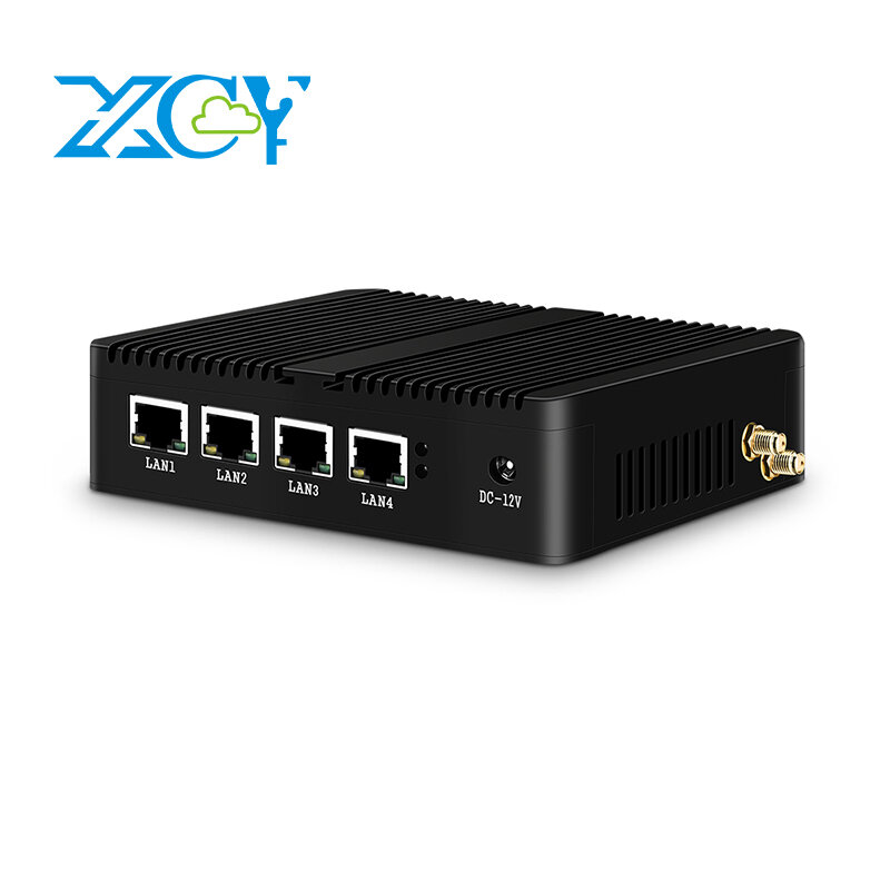 XCY Firewall Pfsense PC J4125 intel Celeron J1900 J4125 Router 4 * puertos Ethernet Windows 10 Pro HTPC VGA sin ventilador Linux Mini PC