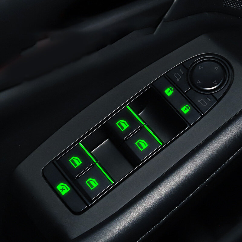 1 шт. автомобильный стеклоподъемник светящийся переключатель кнопка наклейки дверь окно подъемник Ночная безопасность переключатель украшение флуоресцентные наклейки
