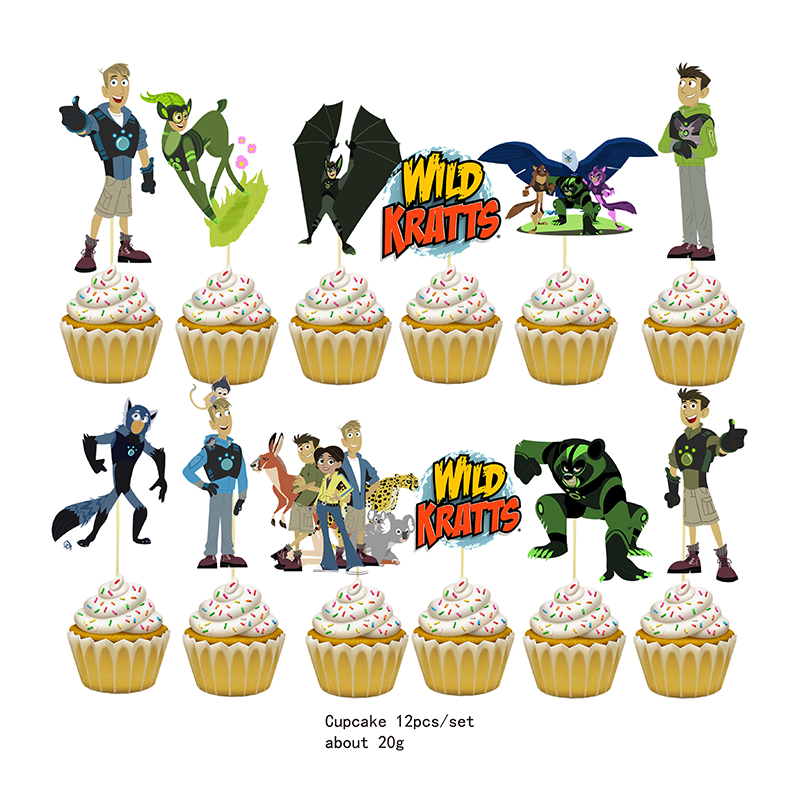 Wild Kratts Cartoon Birthday Party Decoration Plate cannucce a nido d'ape tovaglioli Banner Cake Wild Kratts Baby Shower Party Supplie