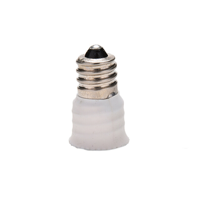 Adaptador de enchufe de Base E12 a E14, soporte convertidor, conectar para bombillas de lámpara LED, blanco
