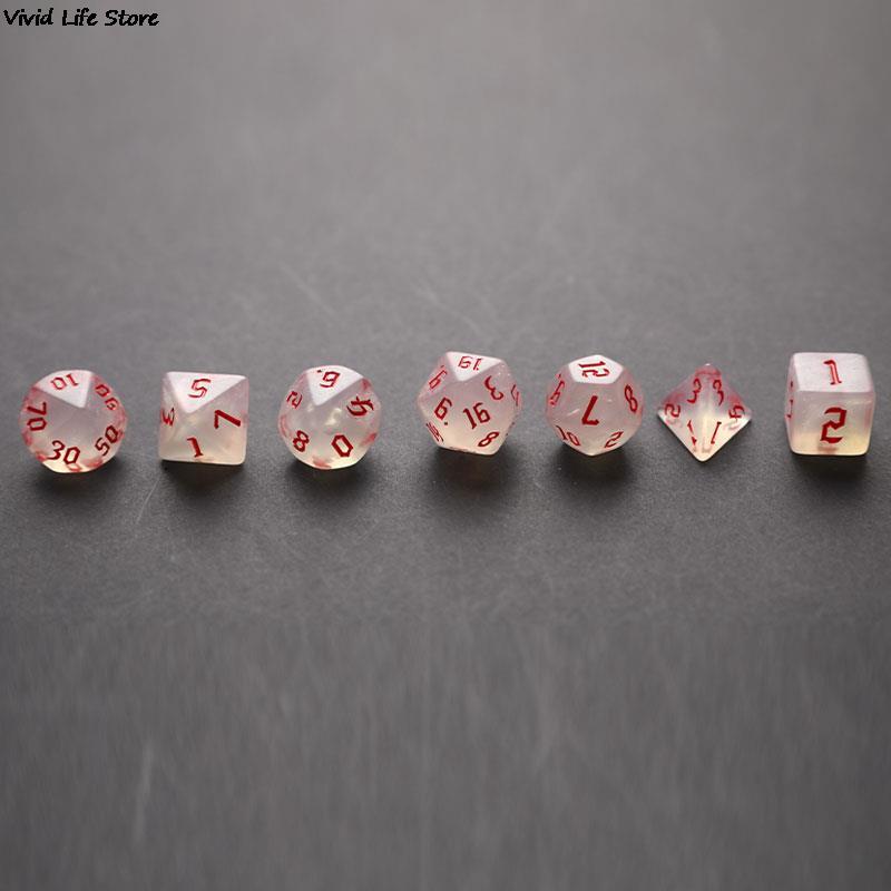 Set dadu polihedral berkilau warna-warni D4 D6 D8 D10 D % D12 D20 untuk permainan papan