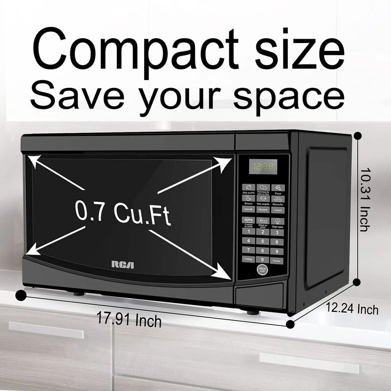 0.7 Cu. Ft. Microwave, Black