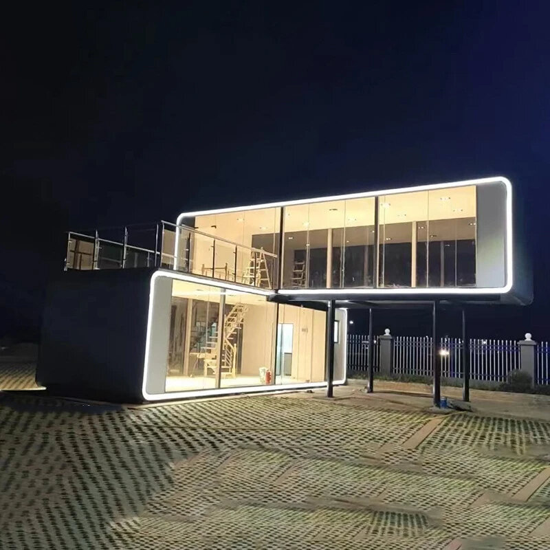 Casa prefabricada de estilo moderno para el aire libre, contenedor de lujo personalizado con diseño Modular, para trabajo, oficina y sala de estar