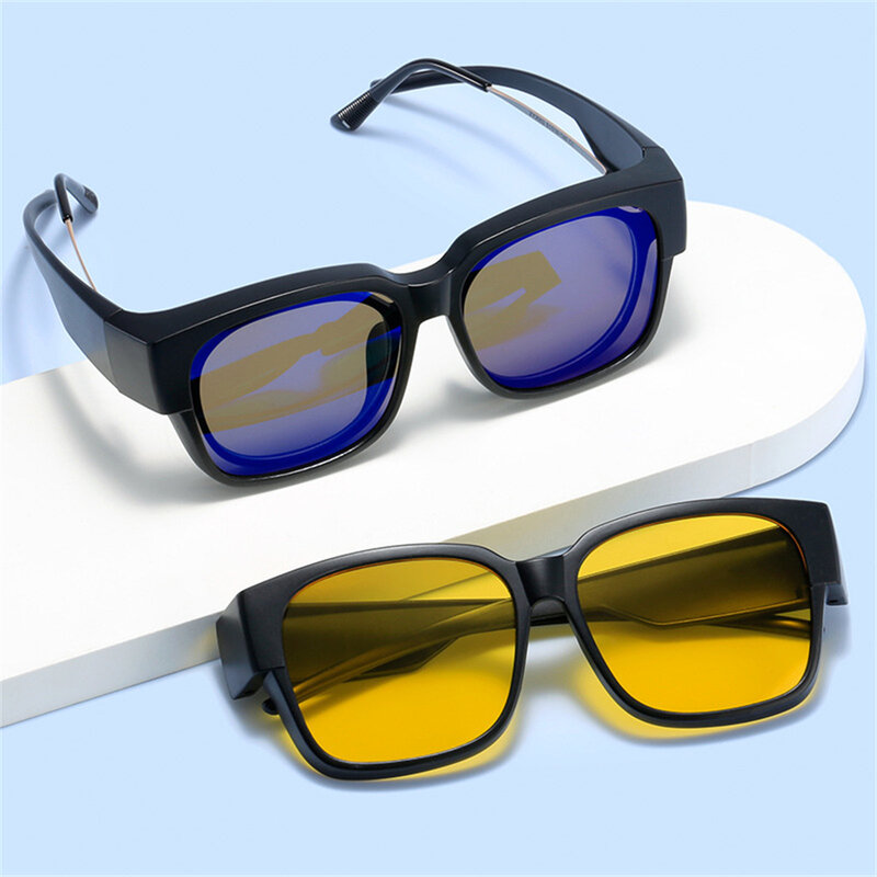 Nieuwe Mode Gepolariseerde Zonnebril Cover Over Bijziendheid Bril Draagbare Mannen Vrouwen Vintage Vissen Rijden Brillen