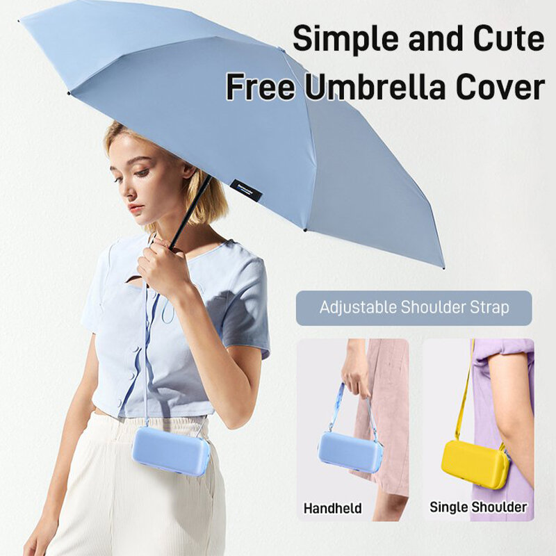 مظلة الشمس المطر سوبر ضوء المحمولة بطاقة مظلة مظلة مظلة للطي الشمس مظلة صغيرة مظلة صغيرة الحجم تخزين بسهولة