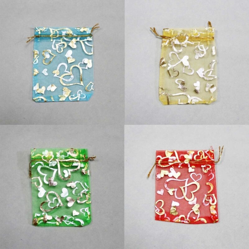 517f 50 pces sacos de organza-bolsas de jóias multicolorido sacos de favor de casamento também usado para presentes no natal dia das bruxas