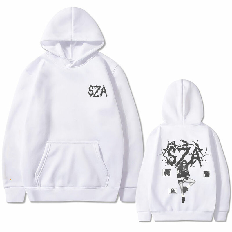 Rapper SZA Double Sided Print Hoodie Men Women Hip Hop Fashion Sweatshirt Male Vintage Oversized Hoodies Men's Fleece Pullover