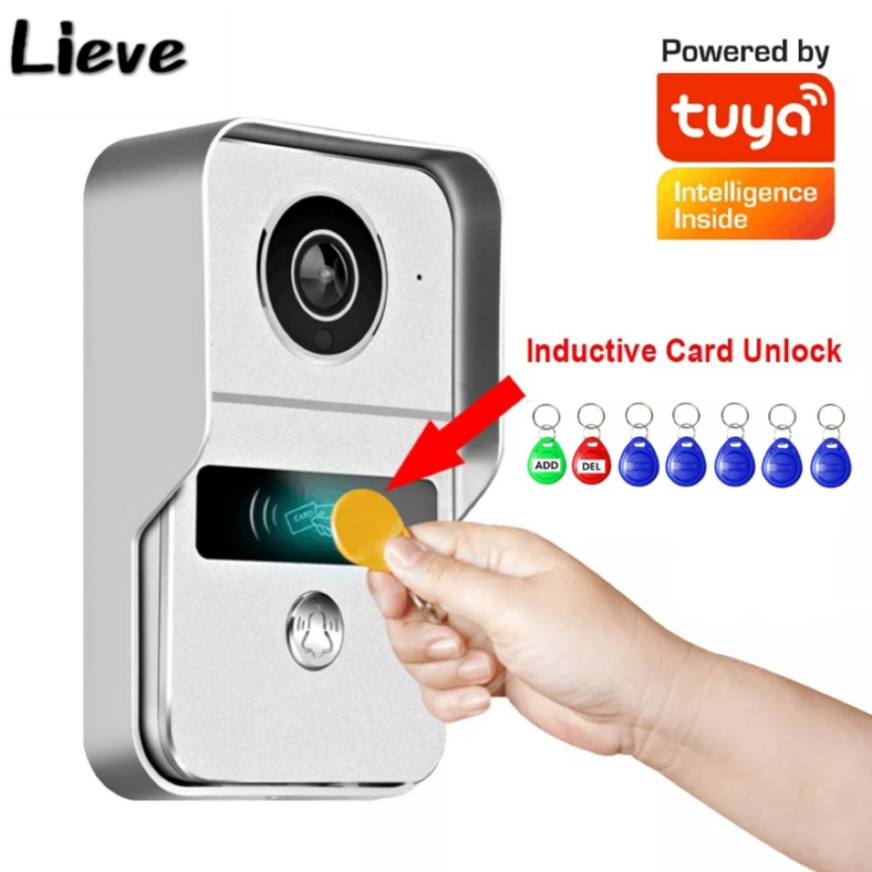 Timbre de puerta inteligente con cámara de seguridad, intercomunicador con vídeo IP, POE, WIFI, 1080P, inalámbrico, APP Tuya