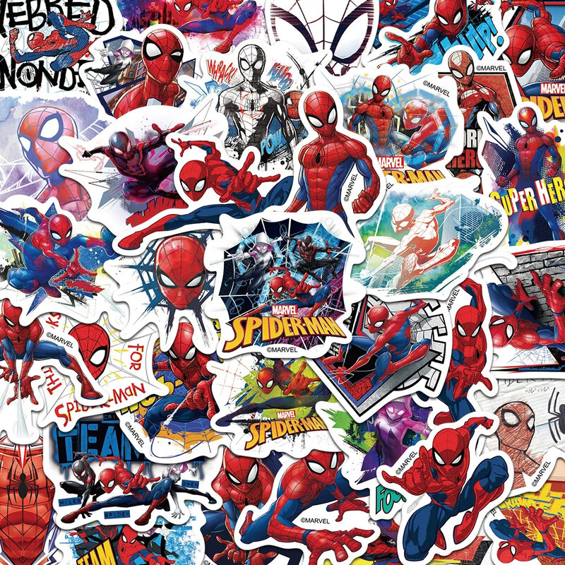 10/30/50pcs Disney Super Hero Spider Man Stickers Cartoon Anime Graffiti Sticker for Kids Toy DIY Phone Skateboard Laptop Decals