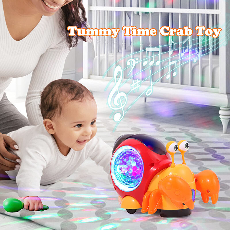 ミニカニカタツムリ-子供向けの電子玩具,カーペット,音楽,赤ちゃんへのギフト,這う