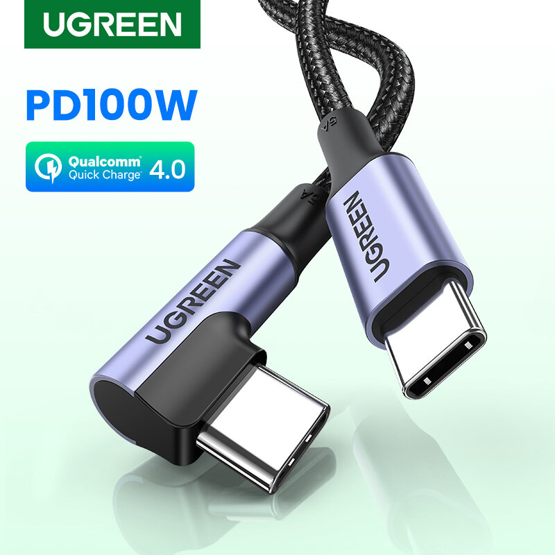 Ugreen-USB Type-C急速充電ケーブル,100W,SamsungおよびXiaomi用のUSBcタイプケーブル,急速充電4.0,PD