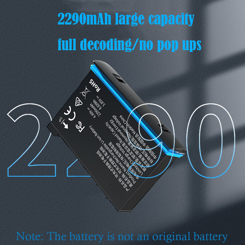 Batteria ricaricabile agli ioni di litio da 2290mAh per Insta 360 X4, caricabatteria Amagisn caricabatteria a 3 slot per accessorio Insta360 X4