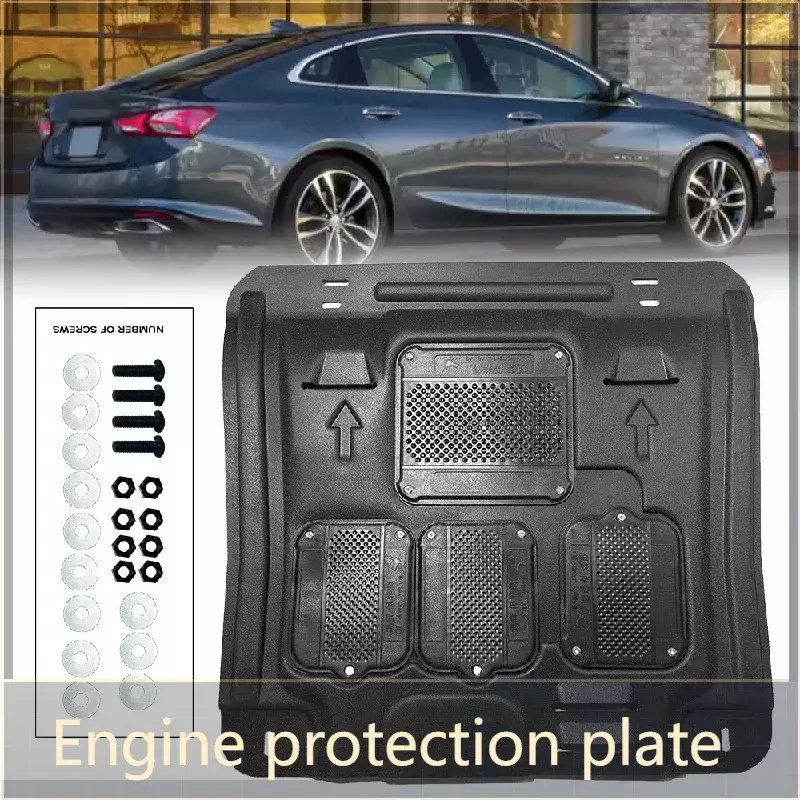 For Chevrolet Malibu 2012-2021Under Engine Guard Board Splash Shield Mud Fender Plate Cover Black Car Mudflap Mudapron Mudguard