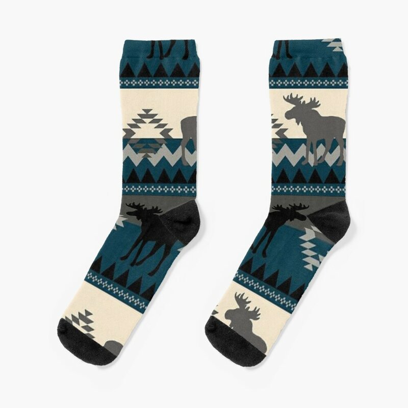 Дизайнерские носки с лосями, спортивные женские носки для бега, мужские носки