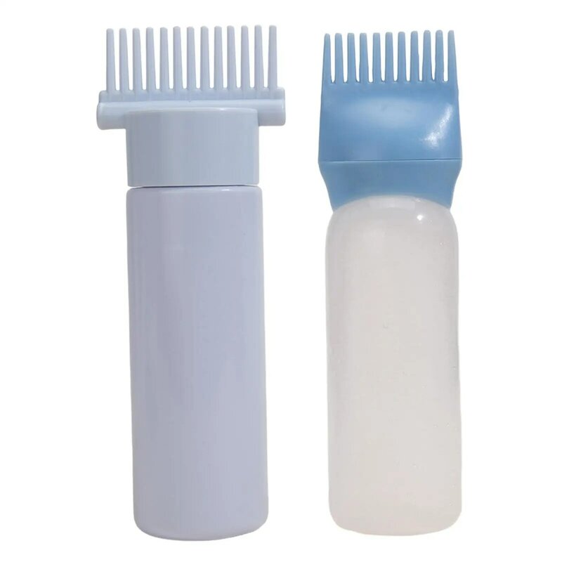2 Stück Wurzelkamm-Applikator flaschen leer mit abgestuften Dauerwelle werkzeugen Quetsch flaschen Haaröl applikatoren für den Salon